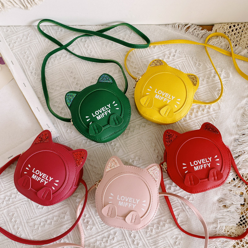 Baby bag Super Cute Cat Cartoon bag children Small round bag fashion Princess bag girl Crossbody Bag