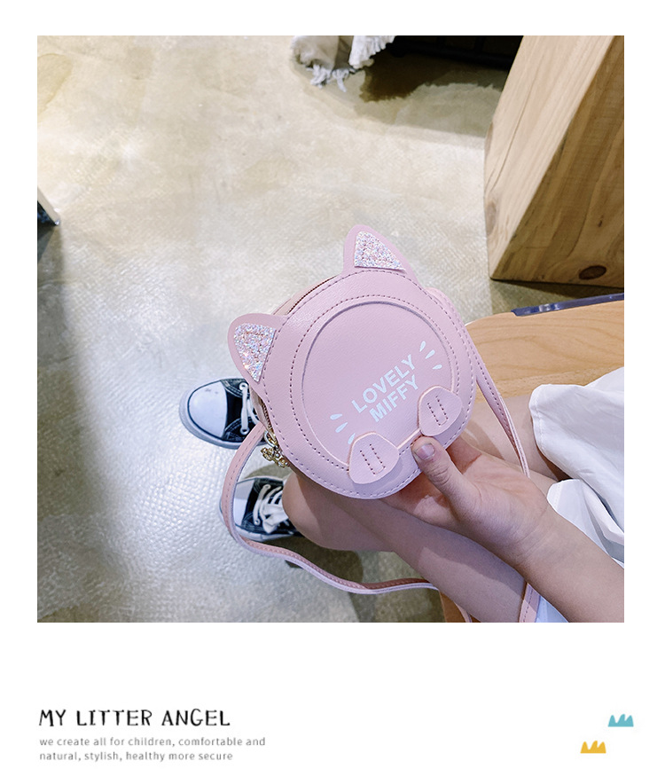 Baby bag Super Cute Cat Cartoon bag children Small round bag fashion Princess bag girl Crossbody Bag