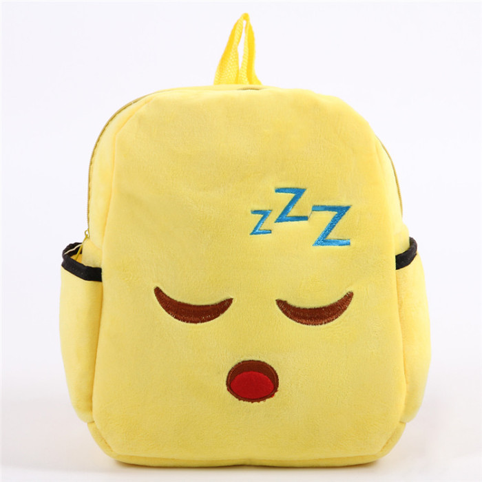 QQ face plush backpack cartoon bag smiling face pattern EMOJI