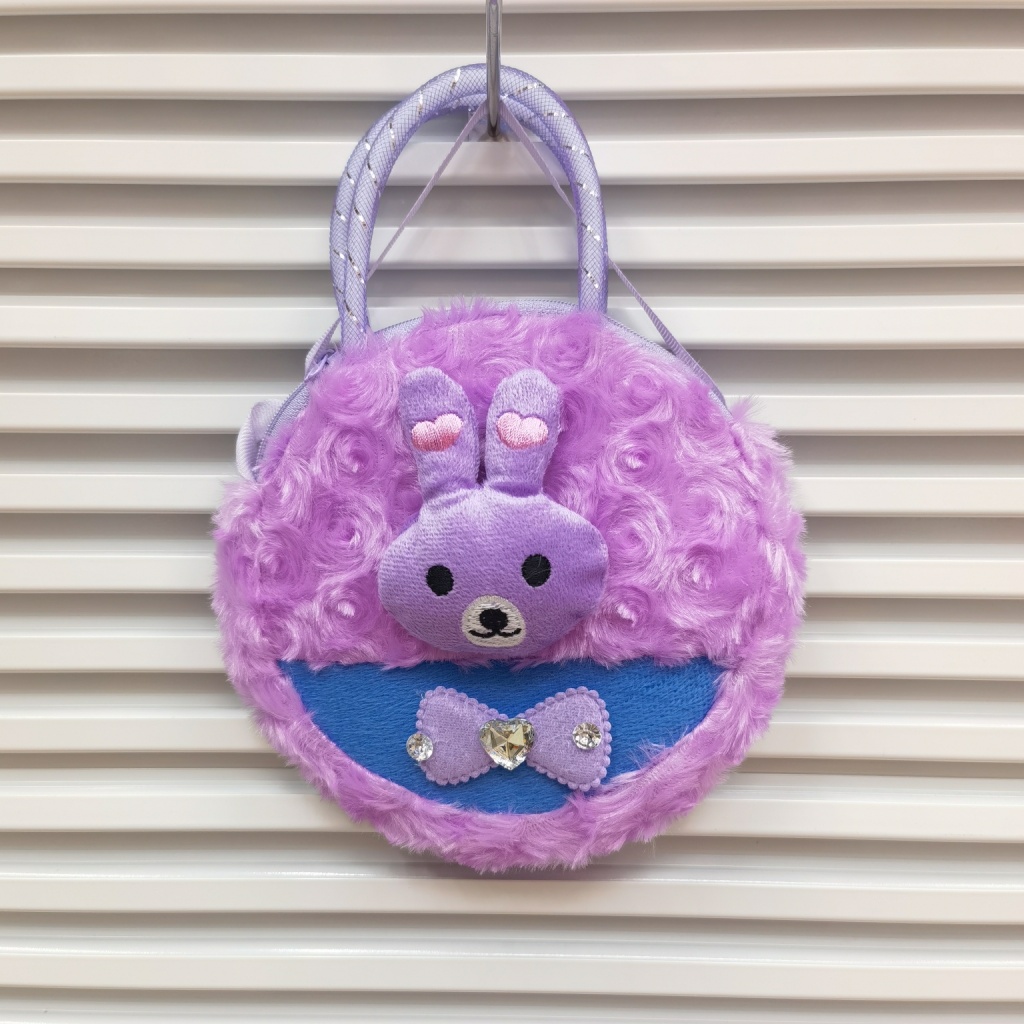 Plush Bag Children's Satchel Cartoon Bag Portable Messenger Bag Cartoon Animal Head Children's Single-Shoulder Bag