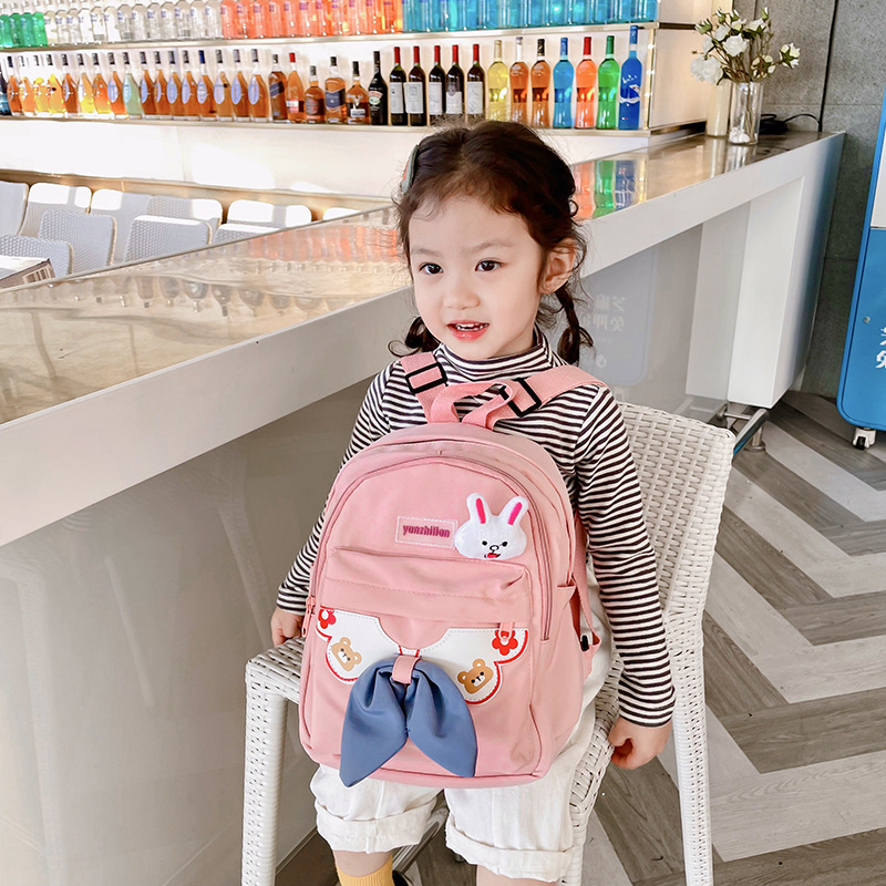 Kindergarten Children Backpack 2021 New Cute Fashion Cartoon Bag Student Bow Girl Backpack Wholesale