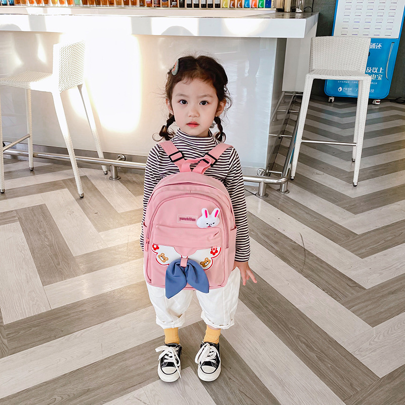 Kindergarten Children Backpack 2021 New Cute Fashion Cartoon Bag Student Bow Girl Backpack Wholesale