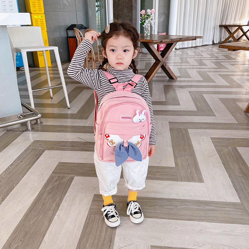 Kindergarten Children Backpack 2021 New Cute Fashion Cartoon Bag Student Bow Girl Backpack Wholesale