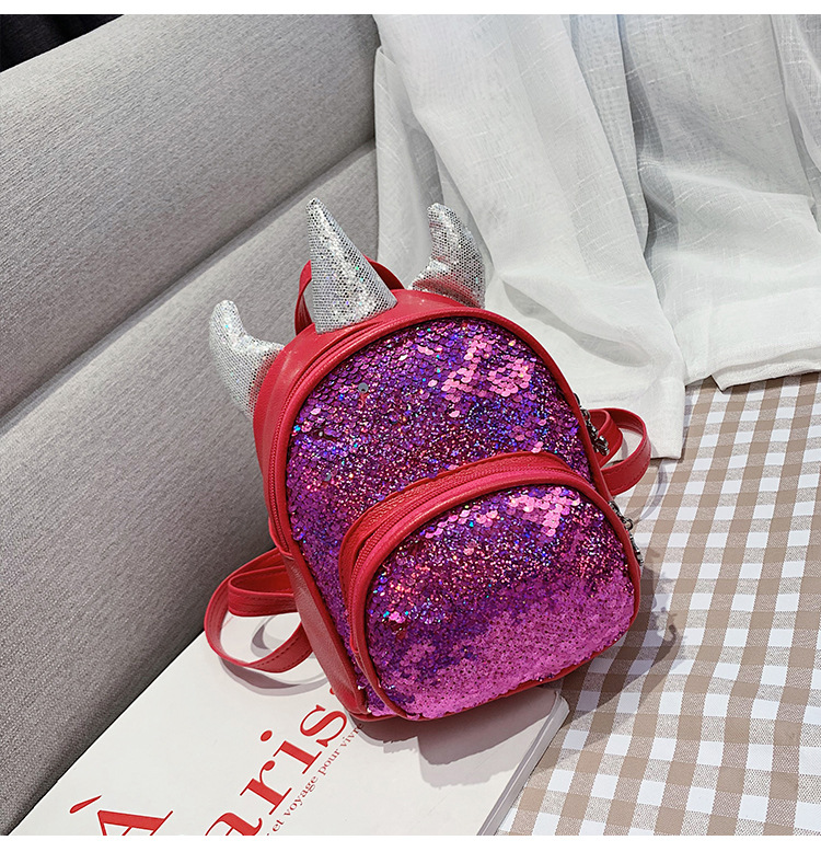 2021 New Kindergarten Children's Bag Unicorn Pu Sequins Crossbody Sling/Backpack Children Cartoon Bag Wholesale