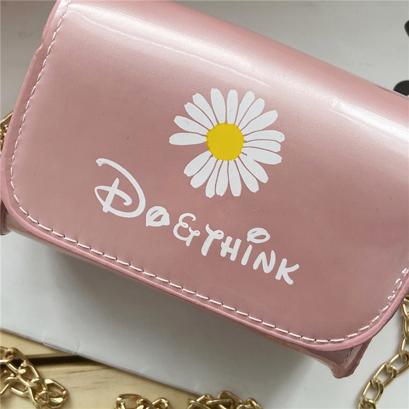 Children&#039;s Bags Mini Chain Shoulder Bag Cartoon Bag Graceful Mori Daisy Flower Small Square Bag