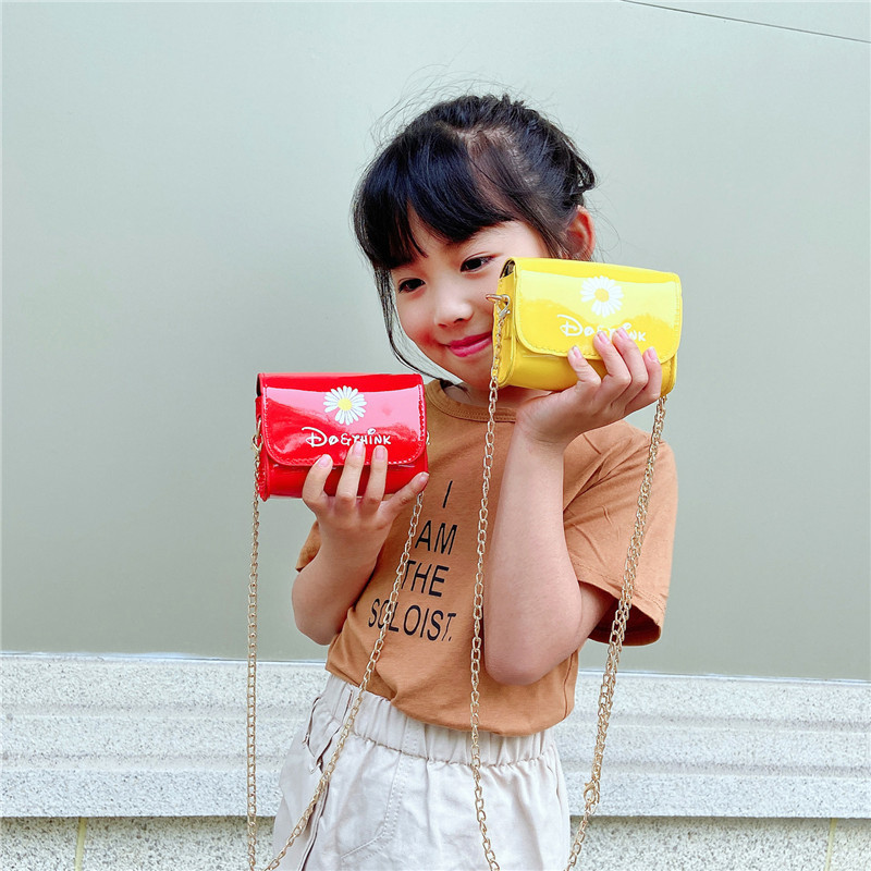 Children&#039;s Bags Mini Chain Shoulder Bag Cartoon Bag Graceful Mori Daisy Flower Small Square Bag