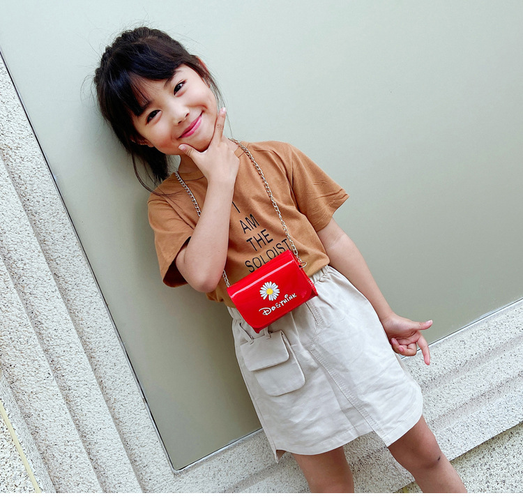 Children's Bags Mini Chain Shoulder Bag Cartoon Bag Graceful Mori Daisy Flower Small Square Bag Children's Bags Mini Chain Shoulder Bag Cartoon Bag Graceful Mori Daisy Flower Small Square Bag