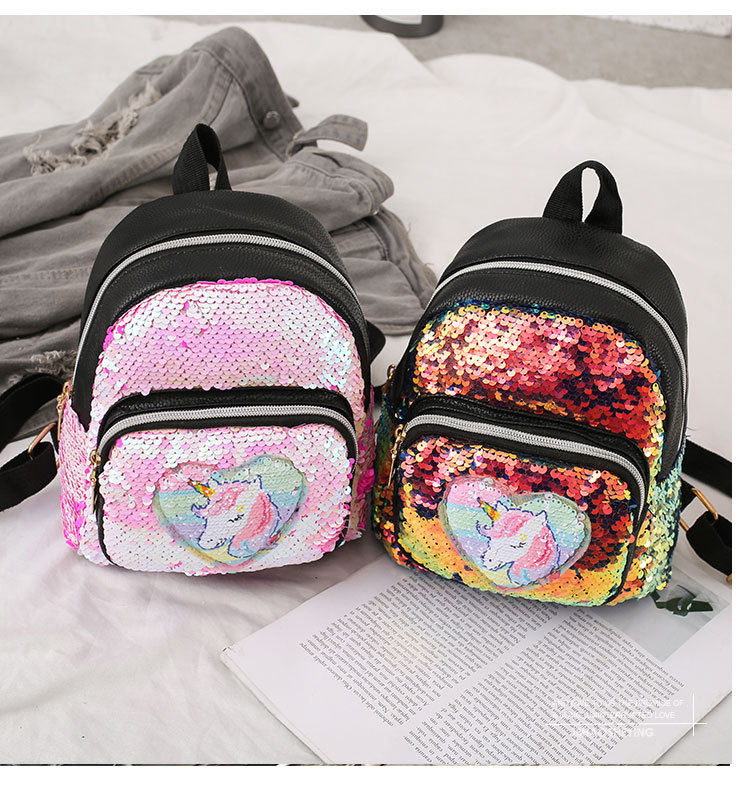 2021 New Kindergarten Pu Sequins Crossbody Sling/Backpack Three-Purpose Children Cartoon Bag Factory Wholesale 2021 New Kindergarten Pu Sequins Crossbody Sling/Backpack Three-Purpose Children Cartoon Bag Factory Wholesale