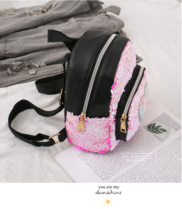 2021 New Kindergarten Pu Sequins Crossbody Sling/Backpack Three-Purpose Children Cartoon Bag Factory Wholesale 2021 New Kindergarten Pu Sequins Crossbody Sling/Backpack Three-Purpose Children Cartoon Bag Factory Wholesale