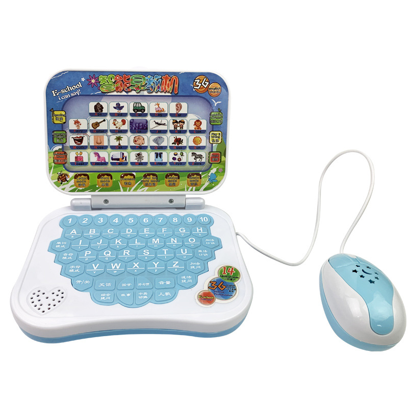 Children&#039;s Early Education Computer Toy Simulation Notebook 0-3 Years Old Baby Audio Chinese and English Point Reading Story Machine Tablet