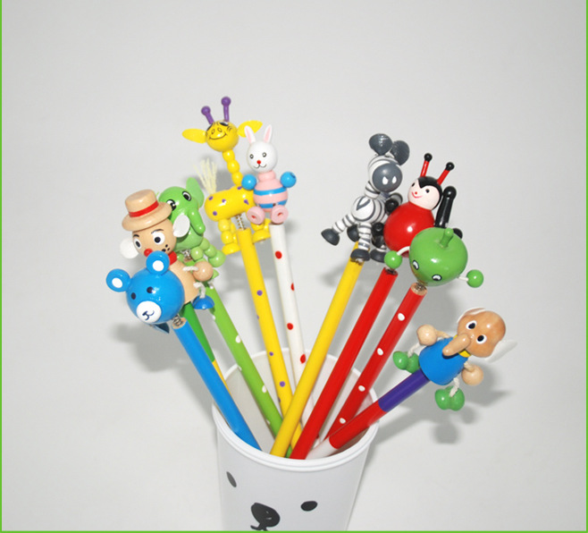 Cartoon Windmill Series Animal Pencil Creative Wooden Pencil Fun Children's Pencil Tablet HB Pencil