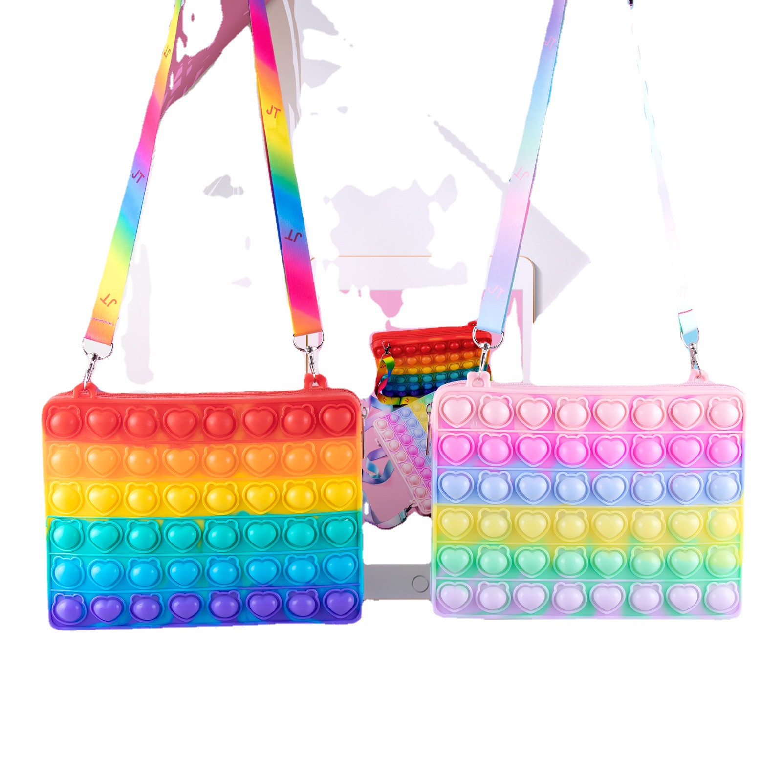 Anti-Mouse Pioneer Cross-Border New iPad Bag Silicone Toy Multi-Function Decompression Bubble Music Tablet Messenger Bag