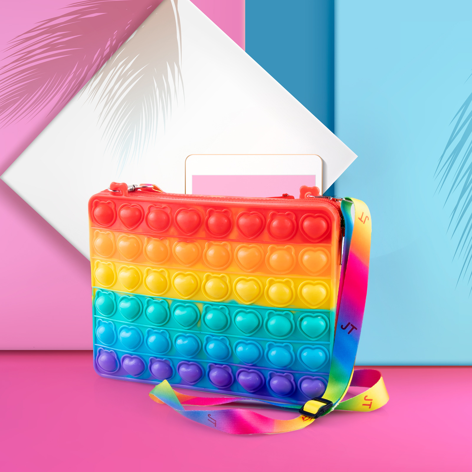 Anti-Mouse Pioneer Cross-Border New iPad Bag Silicone Toy Multi-Function Decompression Bubble Music Tablet Messenger Bag