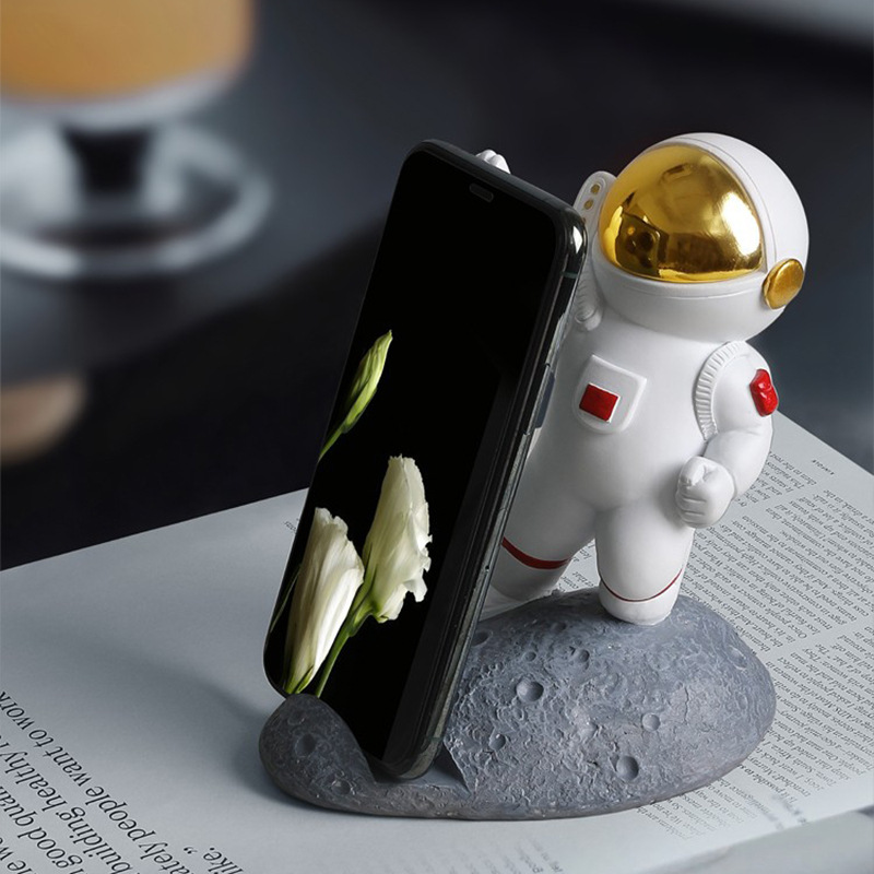 Cute Creative Spaceman Astronaut Mobile Phone Holder Small Ornaments Desktop Home iPad Tablet Support Decorations