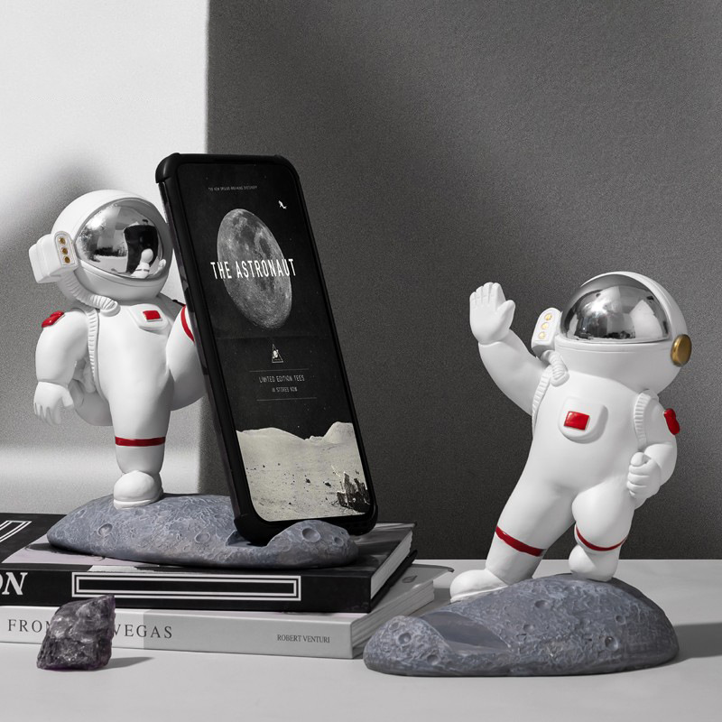 Cute Creative Spaceman Astronaut Mobile Phone Holder Small Ornaments Desktop Home iPad Tablet Support Decorations