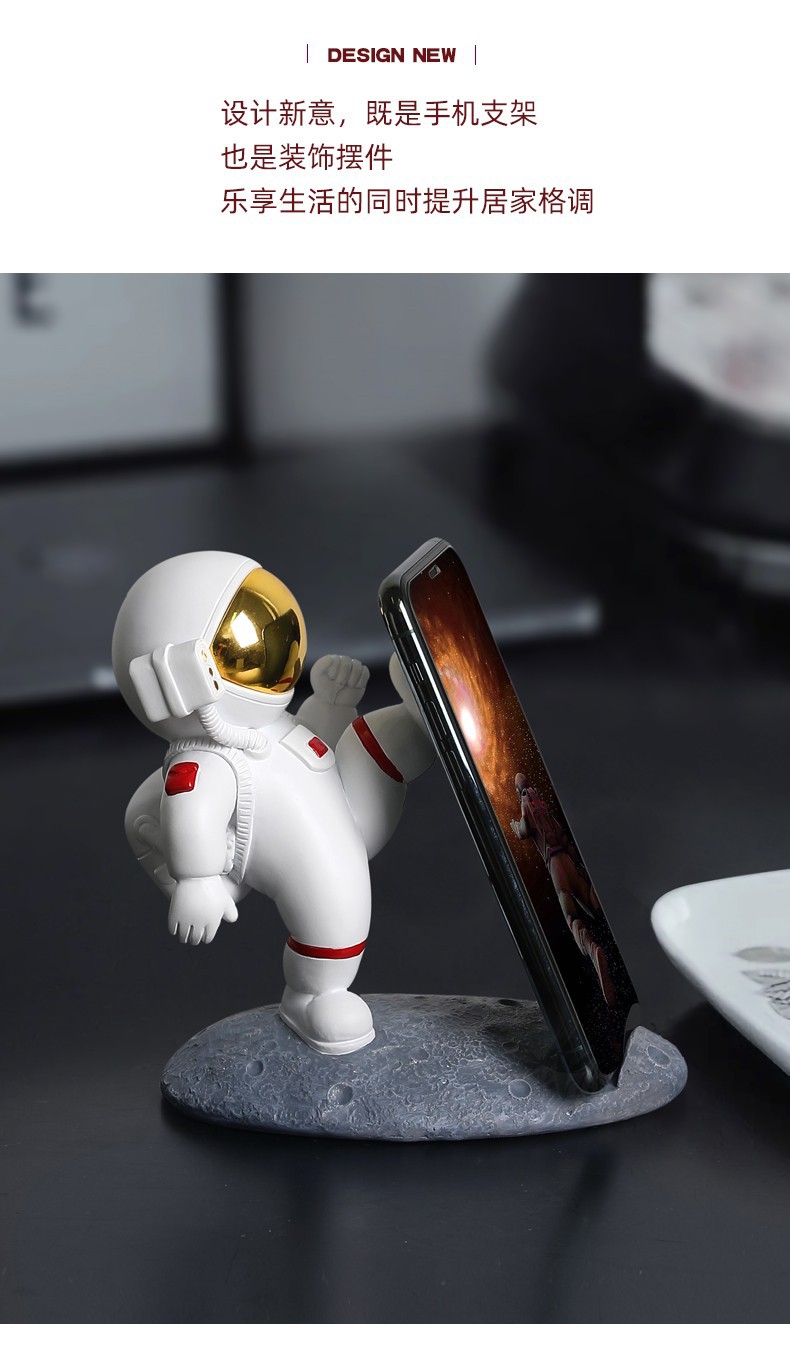 Cute Creative Spaceman Astronaut Mobile Phone Holder Small Ornaments Desktop Home iPad Tablet Support Decorations