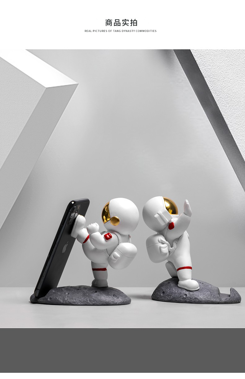 Cute Creative Spaceman Astronaut Mobile Phone Holder Small Ornaments Desktop Home iPad Tablet Support Decorations