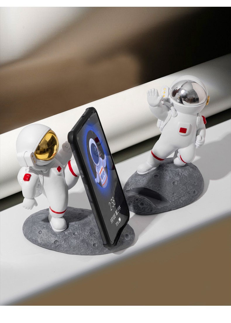 Cute Creative Spaceman Astronaut Mobile Phone Holder Small Ornaments Desktop Home iPad Tablet Support Decorations