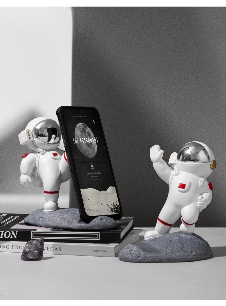 Cute Creative Spaceman Astronaut Mobile Phone Holder Small Ornaments Desktop Home iPad Tablet Support Decorations