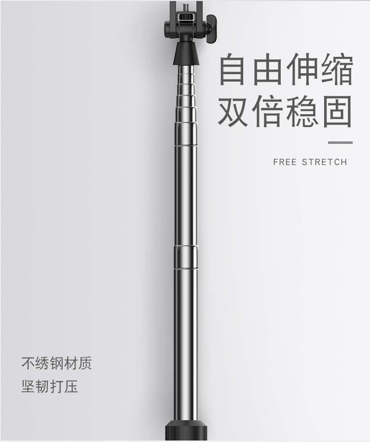 Adyss Stack A31 Selfie Stick Integrated Double Clip Tablet Desktop Live Stream Stand Floor Multi-Device