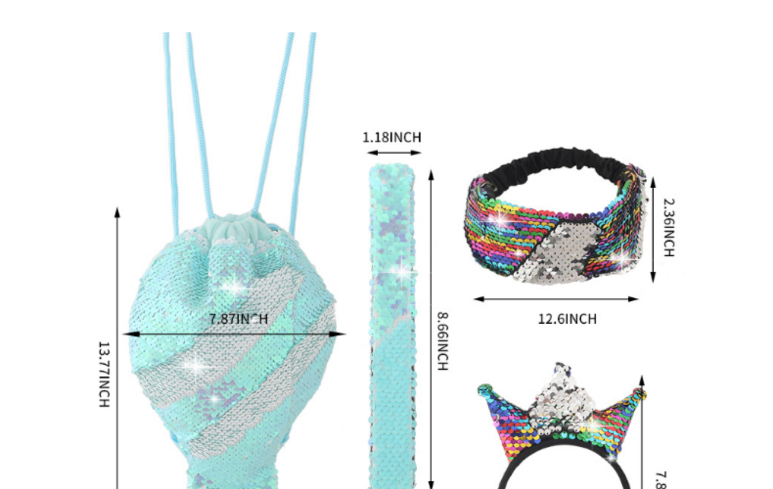 Amazon New Mermaid Wallet Combination Set Tablet Bag Schoolbag Drawstring Bag Sequin Bag Factory Wholesale