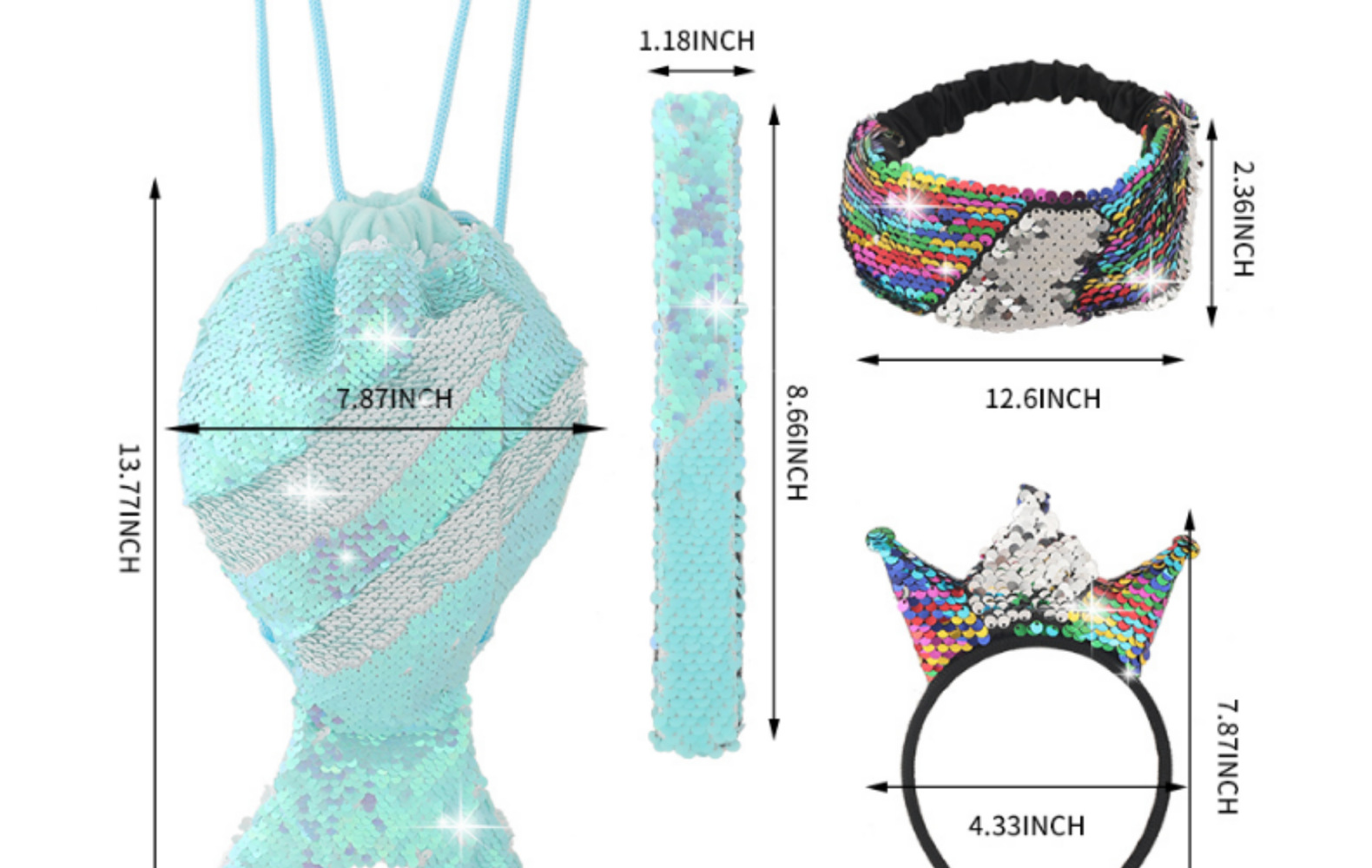Amazon New Mermaid Wallet Combination Set Tablet Bag Schoolbag Drawstring Bag Sequin Bag Factory Wholesale
