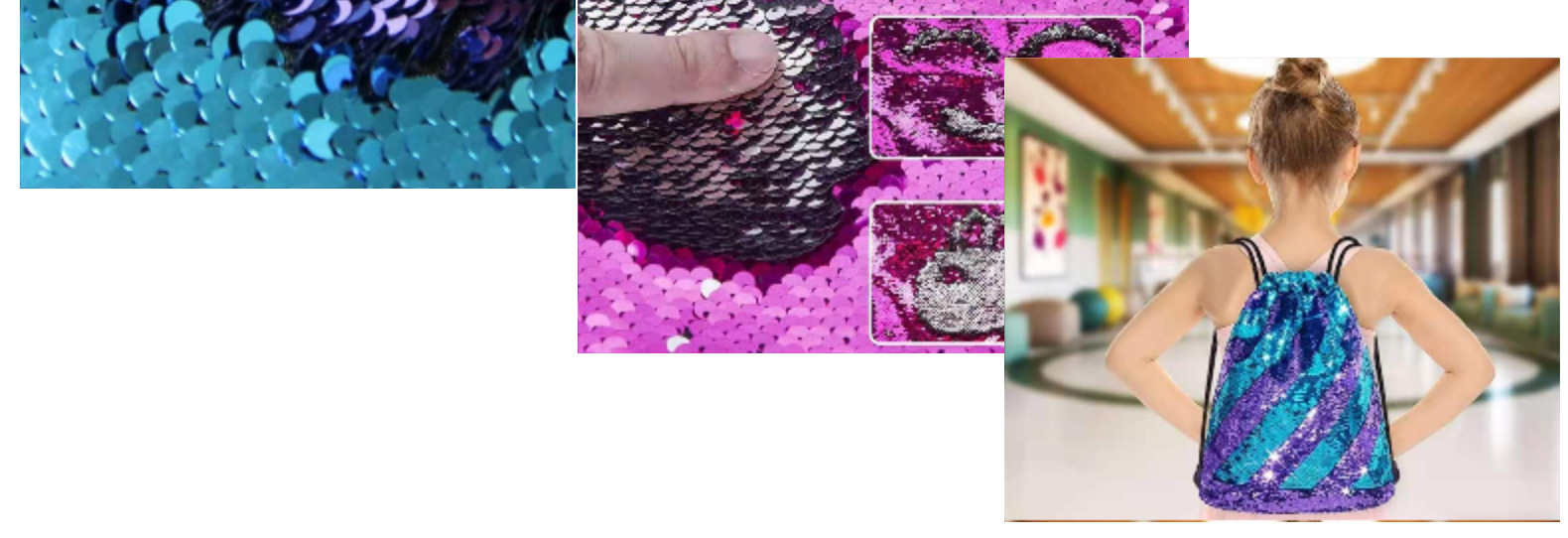 Amazon New Mermaid Wallet Combination Set Tablet Bag Schoolbag Drawstring Bag Sequin Bag Factory Wholesale