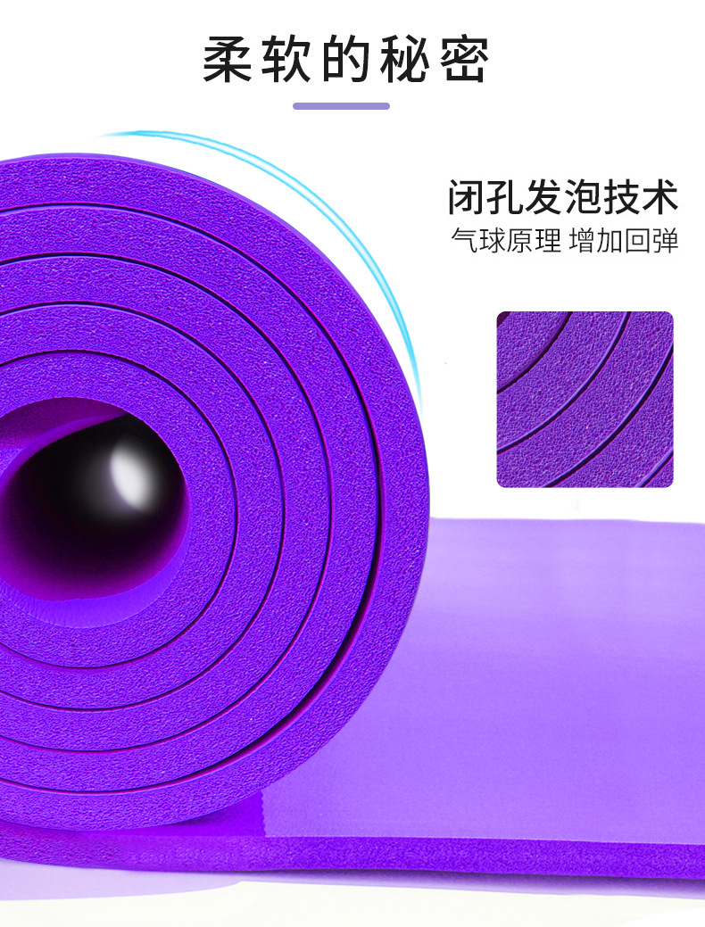 Factory Wholesale Beginner NBR Yoga Mat 10mm Fitness Equipment Pad Widened 80 Tablet Supporting Pad