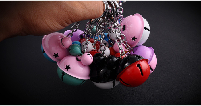 Fashion clash-color bell key chain Fashion men and women bag pendant anti-theft bell hanging accessories car key chain