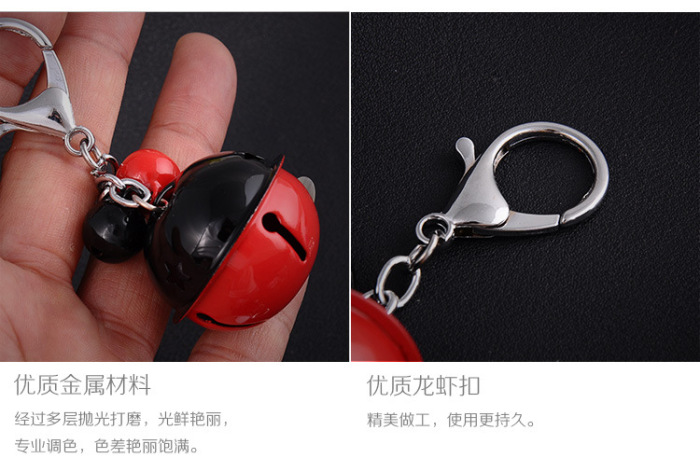 Fashion clash-color bell key chain Fashion men and women bag pendant anti-theft bell hanging accessories car key chain
