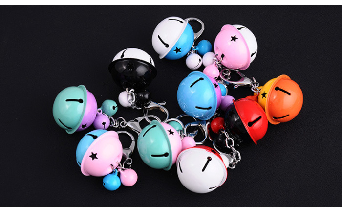 Fashion clash-color bell key chain Fashion men and women bag pendant anti-theft bell hanging accessories car key chain