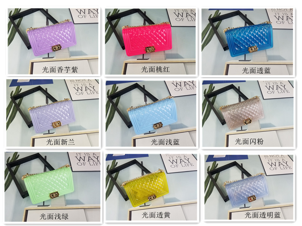 Jelly2019 New Style PVC Women Bag Rhombus Shoulder Chain Bag Gel Bag Factory Direct Sales One Piece Dropshipping Jelly2019 New Style PVC Women Bag Rhombus Shoulder Chain Bag Gel Bag Factory Direct Sales One Piece Dropshipping