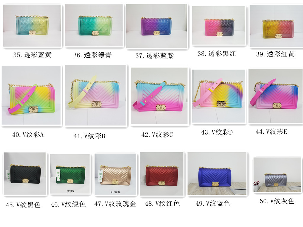 Jelly2019 New Style PVC Women Bag Rhombus Shoulder Chain Bag Gel Bag Factory Direct Sales One Piece Dropshipping Jelly2019 New Style PVC Women Bag Rhombus Shoulder Chain Bag Gel Bag Factory Direct Sales One Piece Dropshipping