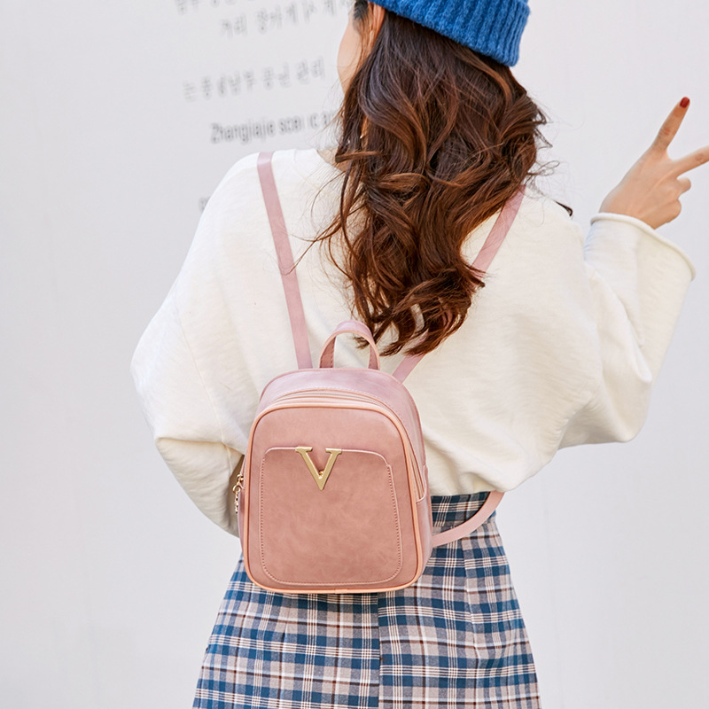 Small Bookbag 2021 Korean Women Bag Street Trendy Small Backpack Handbag Shoulder Messenger Bag Pu Oily Leather Small Bag