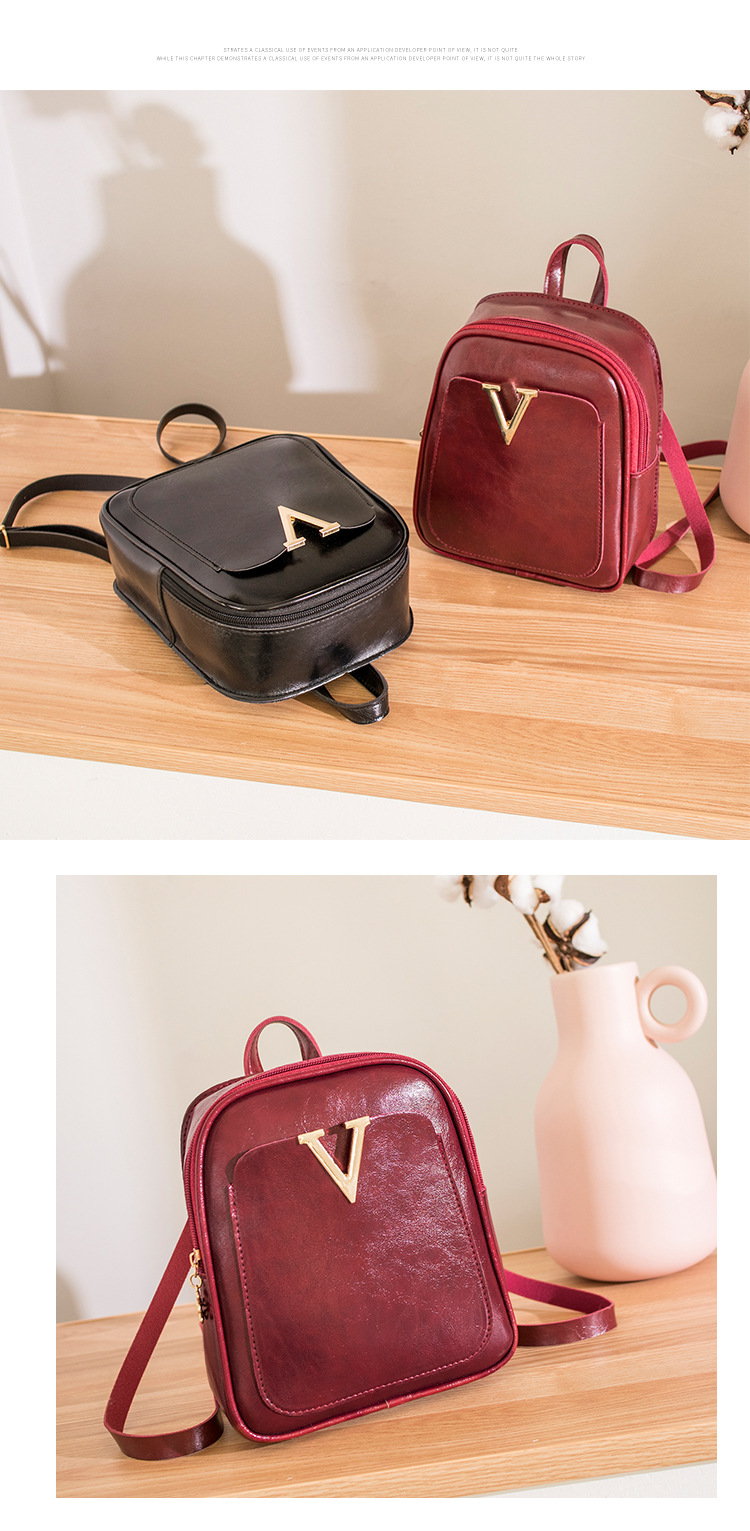 Small Bookbag 2021 Korean Women Bag Street Trendy Small Backpack Handbag Shoulder Messenger Bag Pu Oily Leather Small Bag Small Bookbag 2021 Korean Women Bag Street Trendy Small Backpack Handbag Shoulder Messenger Bag Pu Oily Leather Small Bag