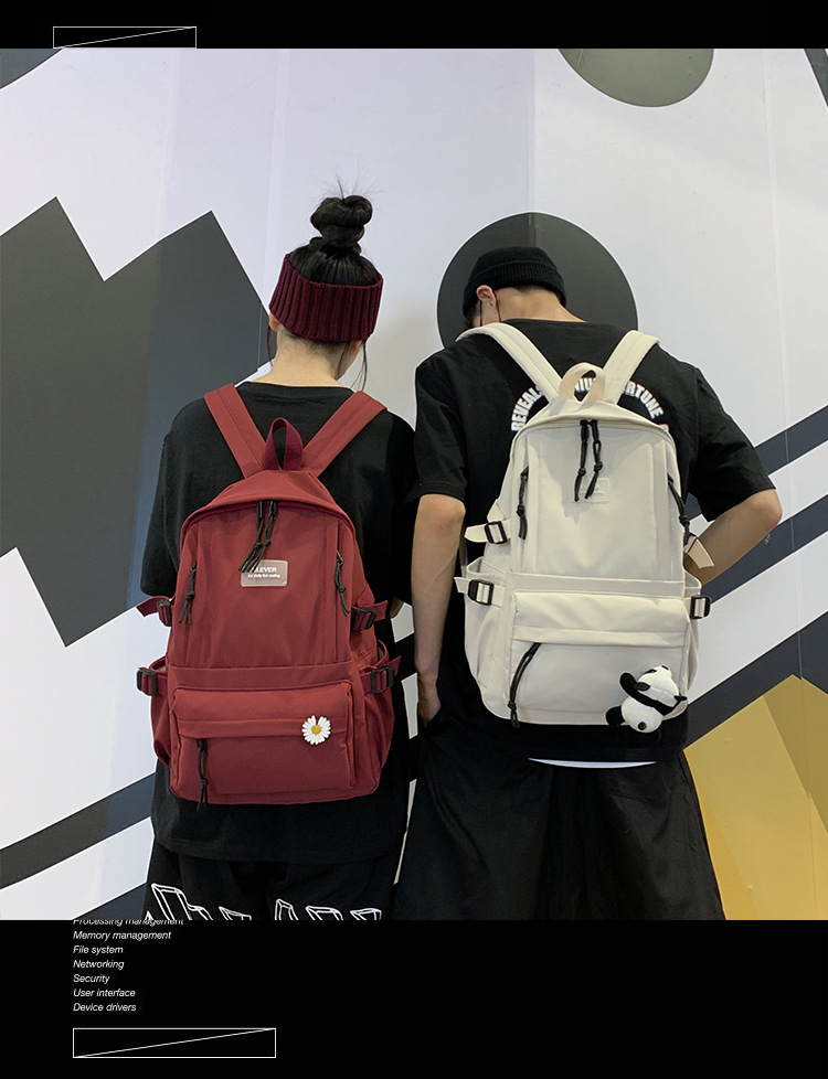Vintage Canvas Backpack Student Schoolbag Large Capacity Solid Color Multi-Pocket Backpack Vintage Style Korean Hipster Women Bag Vintage Canvas Backpack Student Schoolbag Large Capacity Solid Color Multi-Pocket Backpack Vintage Style Korean Hipster Women Bag