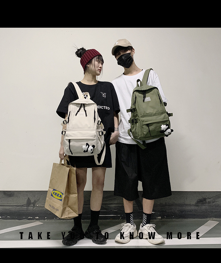 Vintage Canvas Backpack Student Schoolbag Large Capacity Solid Color Multi-Pocket Backpack Vintage Style Korean Hipster Women Bag Vintage Canvas Backpack Student Schoolbag Large Capacity Solid Color Multi-Pocket Backpack Vintage Style Korean Hipster Women Bag