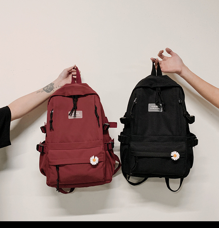 Vintage Canvas Backpack Student Schoolbag Large Capacity Solid Color Multi-Pocket Backpack Vintage Style Korean Hipster Women Bag Vintage Canvas Backpack Student Schoolbag Large Capacity Solid Color Multi-Pocket Backpack Vintage Style Korean Hipster Women Bag