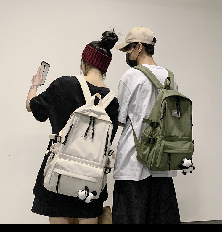 Vintage Canvas Backpack Student Schoolbag Large Capacity Solid Color Multi-Pocket Backpack Vintage Style Korean Hipster Women Bag Vintage Canvas Backpack Student Schoolbag Large Capacity Solid Color Multi-Pocket Backpack Vintage Style Korean Hipster Women Bag