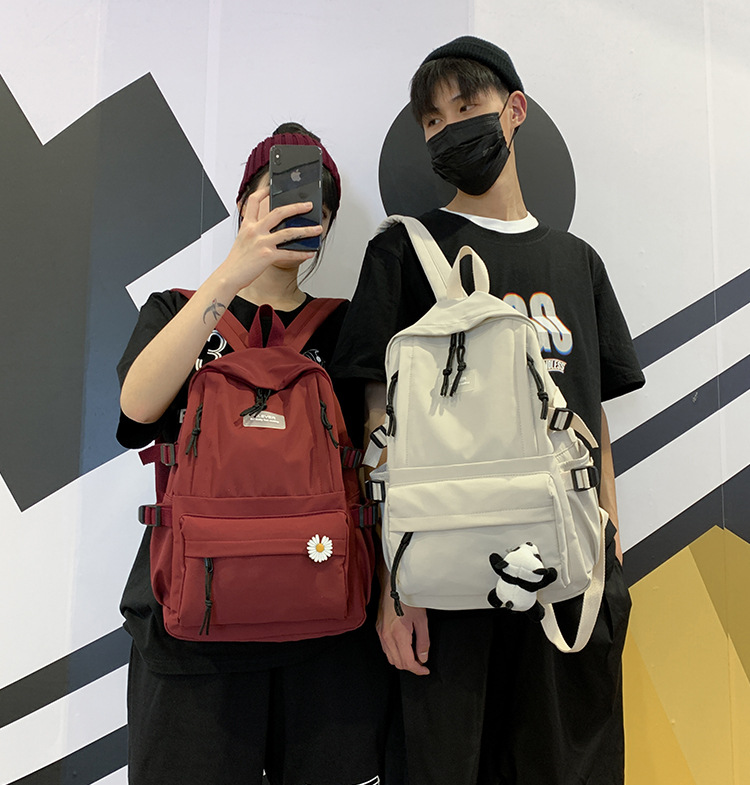 Vintage Canvas Backpack Student Schoolbag Large Capacity Solid Color Multi-Pocket Backpack Vintage Style Korean Hipster Women Bag Vintage Canvas Backpack Student Schoolbag Large Capacity Solid Color Multi-Pocket Backpack Vintage Style Korean Hipster Women Bag
