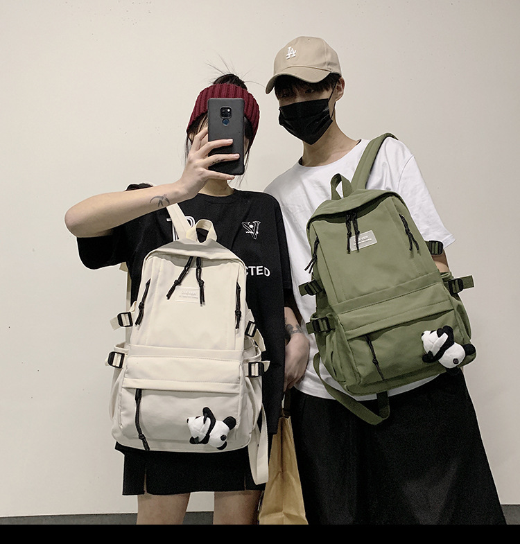 Vintage Canvas Backpack Student Schoolbag Large Capacity Solid Color Multi-Pocket Backpack Vintage Style Korean Hipster Women Bag Vintage Canvas Backpack Student Schoolbag Large Capacity Solid Color Multi-Pocket Backpack Vintage Style Korean Hipster Women Bag