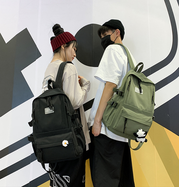 Vintage Canvas Backpack Student Schoolbag Large Capacity Solid Color Multi-Pocket Backpack Vintage Style Korean Hipster Women Bag Vintage Canvas Backpack Student Schoolbag Large Capacity Solid Color Multi-Pocket Backpack Vintage Style Korean Hipster Women Bag