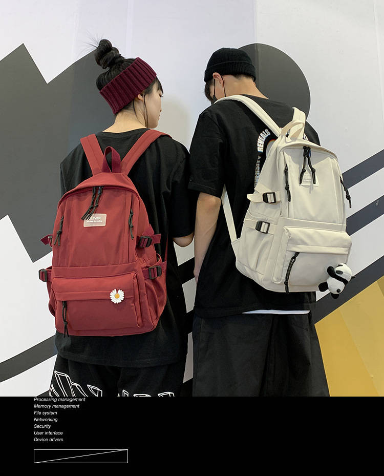 Vintage Canvas Backpack Student Schoolbag Large Capacity Solid Color Multi-Pocket Backpack Vintage Style Korean Hipster Women Bag Vintage Canvas Backpack Student Schoolbag Large Capacity Solid Color Multi-Pocket Backpack Vintage Style Korean Hipster Women Bag