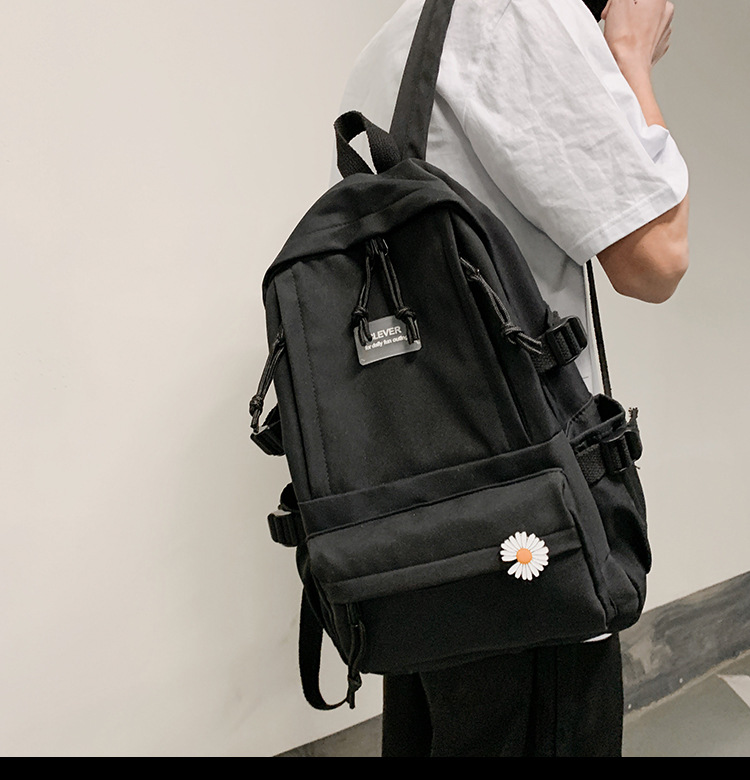 Vintage Canvas Backpack Student Schoolbag Large Capacity Solid Color Multi-Pocket Backpack Vintage Style Korean Hipster Women Bag Vintage Canvas Backpack Student Schoolbag Large Capacity Solid Color Multi-Pocket Backpack Vintage Style Korean Hipster Women Bag