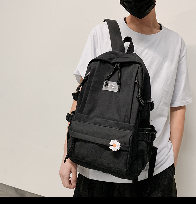 Vintage Canvas Backpack Student Schoolbag Large Capacity Solid Color Multi-Pocket Backpack Vintage Style Korean Hipster Women Bag Vintage Canvas Backpack Student Schoolbag Large Capacity Solid Color Multi-Pocket Backpack Vintage Style Korean Hipster Women Bag