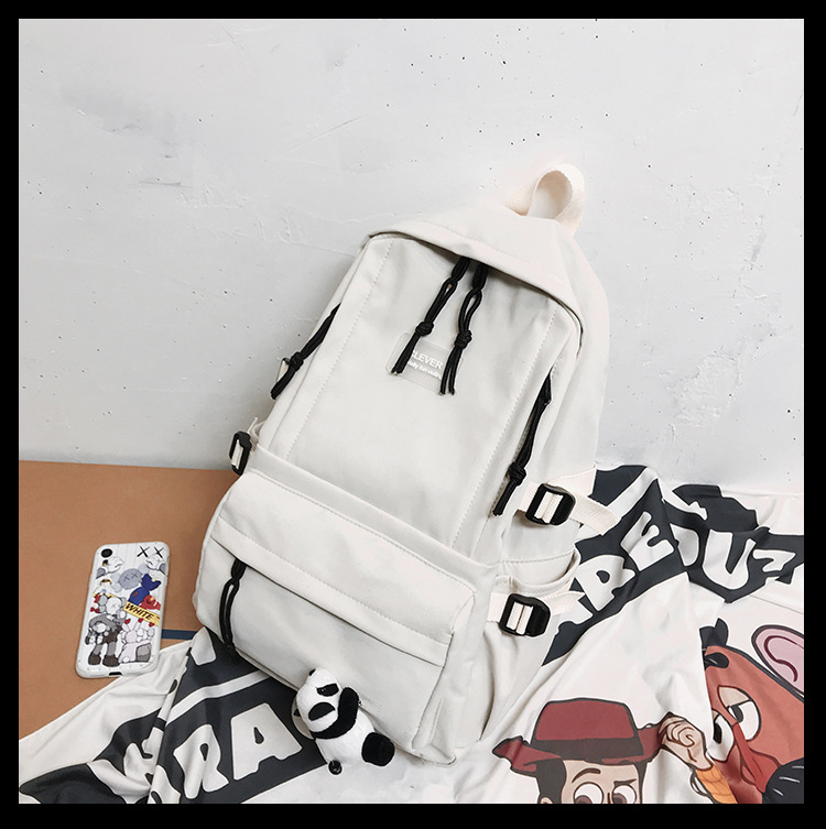 Vintage Canvas Backpack Student Schoolbag Large Capacity Solid Color Multi-Pocket Backpack Vintage Style Korean Hipster Women Bag Vintage Canvas Backpack Student Schoolbag Large Capacity Solid Color Multi-Pocket Backpack Vintage Style Korean Hipster Women Bag