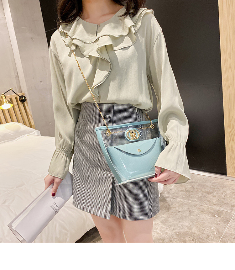 Partysu Women Bag 2021 New Combination Bags Transparent Bag Shoulder Crossbody Handbag Chain Lock Button Pouch Partysu Women Bag 2021 New Combination Bags Transparent Bag Shoulder Crossbody Handbag Chain Lock Button Pouch