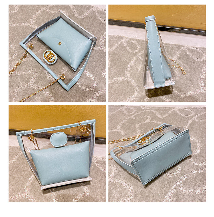 Partysu Women Bag 2021 New Combination Bags Transparent Bag Shoulder Crossbody Handbag Chain Lock Button Pouch Partysu Women Bag 2021 New Combination Bags Transparent Bag Shoulder Crossbody Handbag Chain Lock Button Pouch