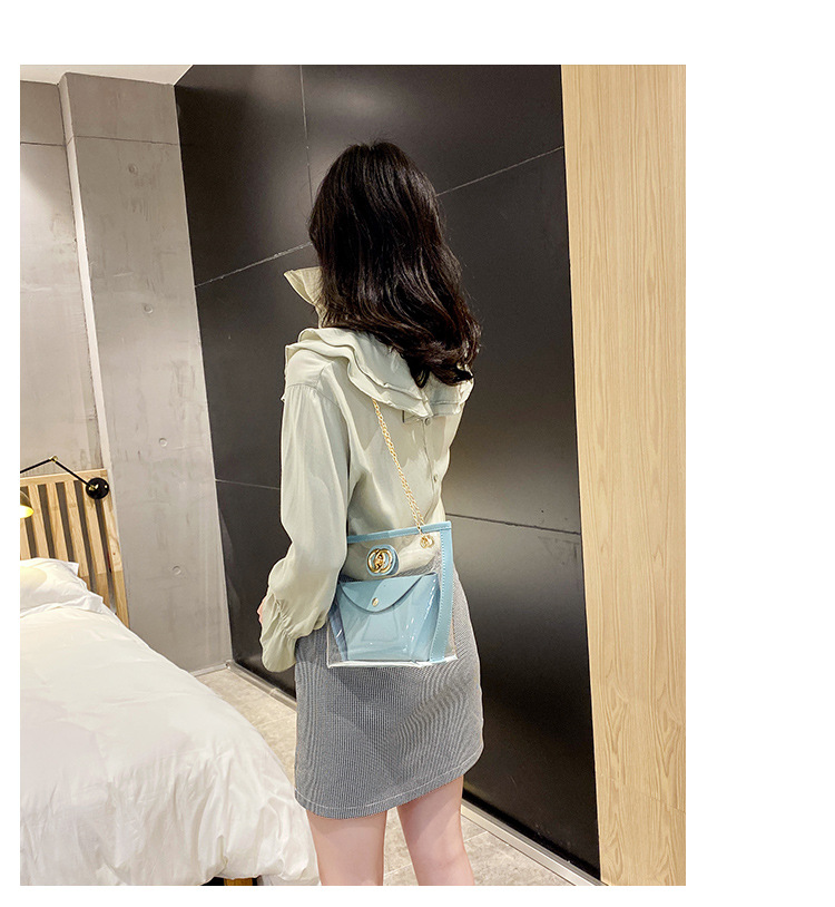 Partysu Women Bag 2021 New Combination Bags Transparent Bag Shoulder Crossbody Handbag Chain Lock Button Pouch Partysu Women Bag 2021 New Combination Bags Transparent Bag Shoulder Crossbody Handbag Chain Lock Button Pouch