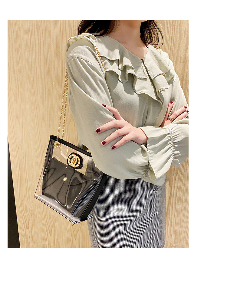 Partysu Women Bag 2021 New Combination Bags Transparent Bag Shoulder Crossbody Handbag Chain Lock Button Pouch Partysu Women Bag 2021 New Combination Bags Transparent Bag Shoulder Crossbody Handbag Chain Lock Button Pouch